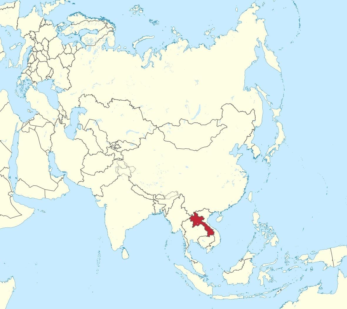 Mapa de laos àsia