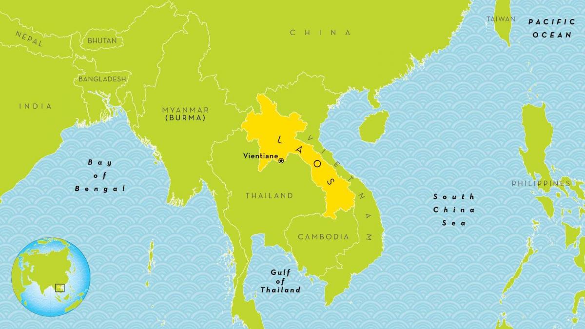 laos ubicació en el mapa del món
