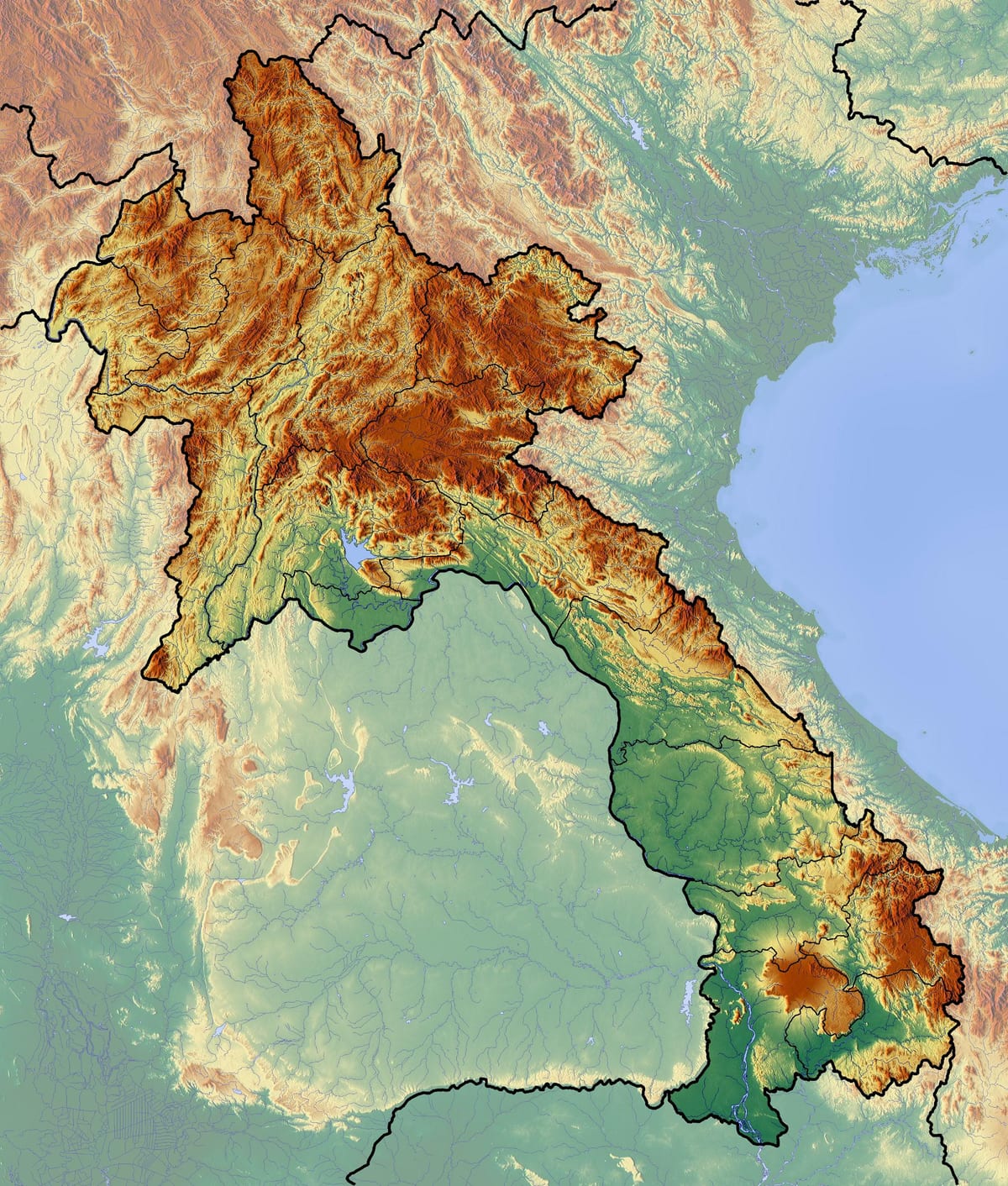Mapa de laos topogràfic