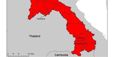 Mapa de laos la malària 
