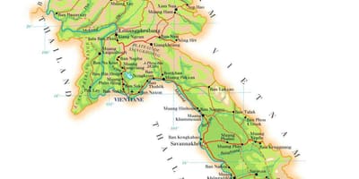Mapa de laos física 