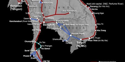 Laos ferrocarril mapa