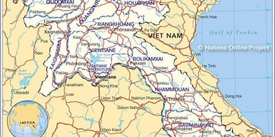 Mapa de laos i països de l'entorn