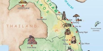 Laos atraccions mapa