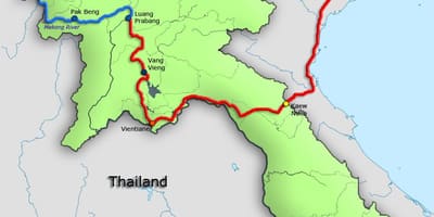 Riu Mekong a laos mapa